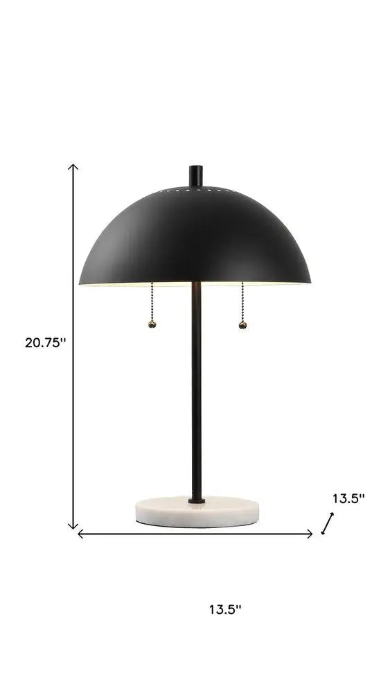 21" White Round Table Lamp LED With Globe Shade HomeRoots