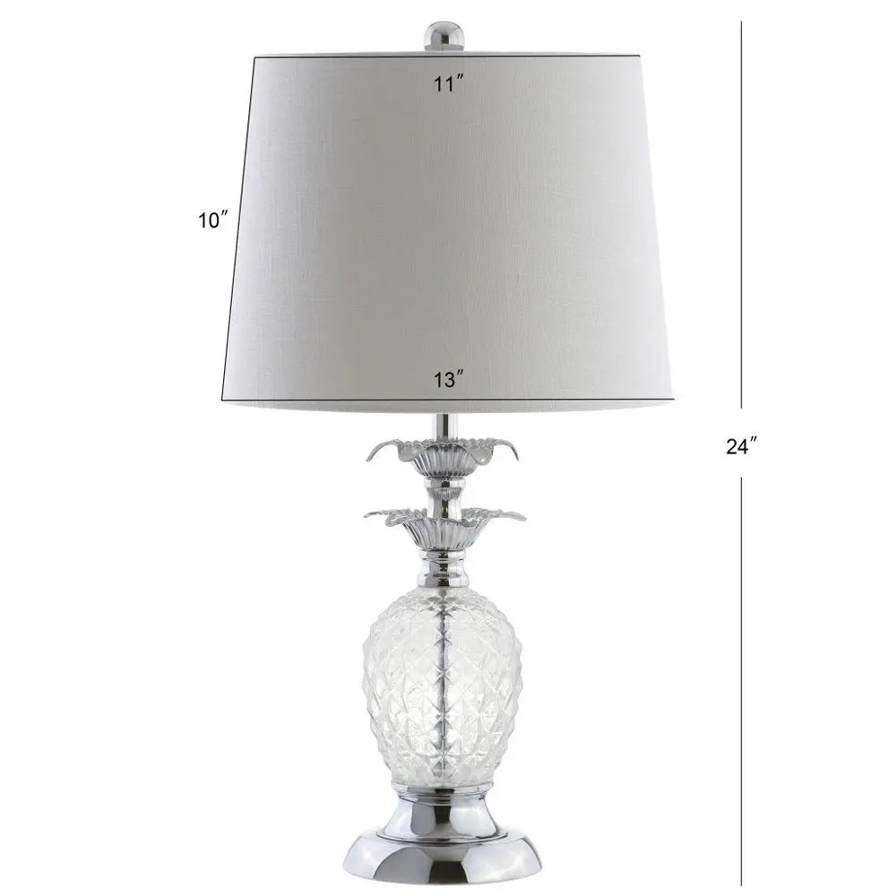 24" Silver Novelty Table Lamp LED With Drum Shade HomeRoots