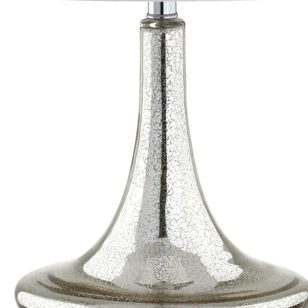 Set of Two 26" Silver Novelty Table Lamps LED With Drum Shades HomeRoots