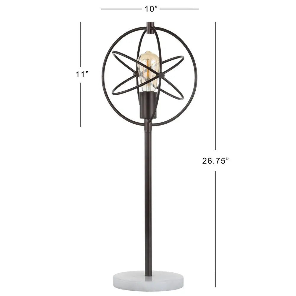 27" White Novelty Table Lamp LED With Globe Shade HomeRoots
