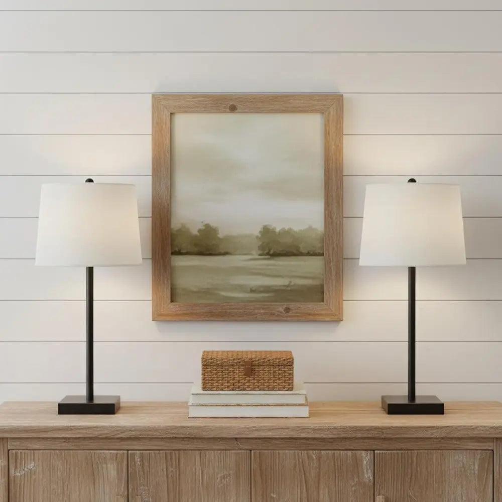 Set of Two 26" Antiqued Bronze Swing Arm Table Lamps LED With Square Shades HomeRoots