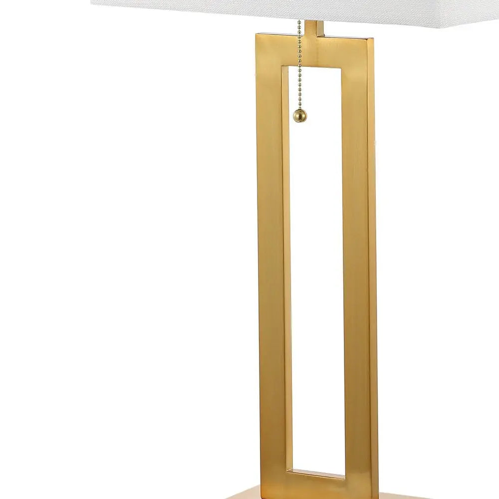 Set of Two 29" Gold Table Lamps LED With Shades HomeRoots