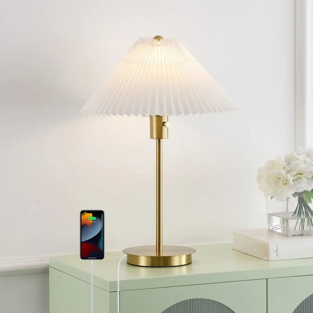 21" Gold Table Lamp LED With Empire Shade HomeRoots