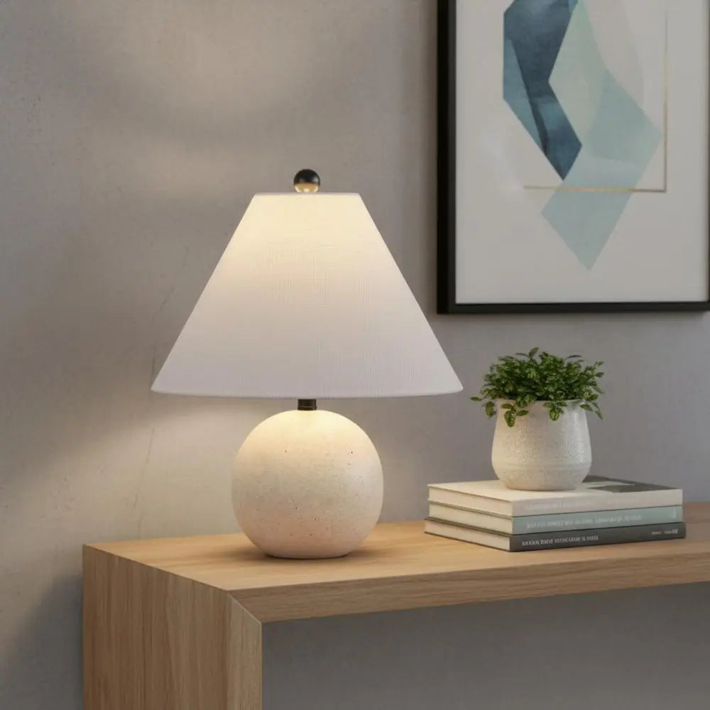 16" Beige Novelty Table Lamp LED With Empire Shade HomeRoots