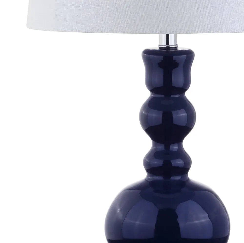 Set of Two 29" Blue Novelty Table Lamps LED With Drum Shades HomeRoots