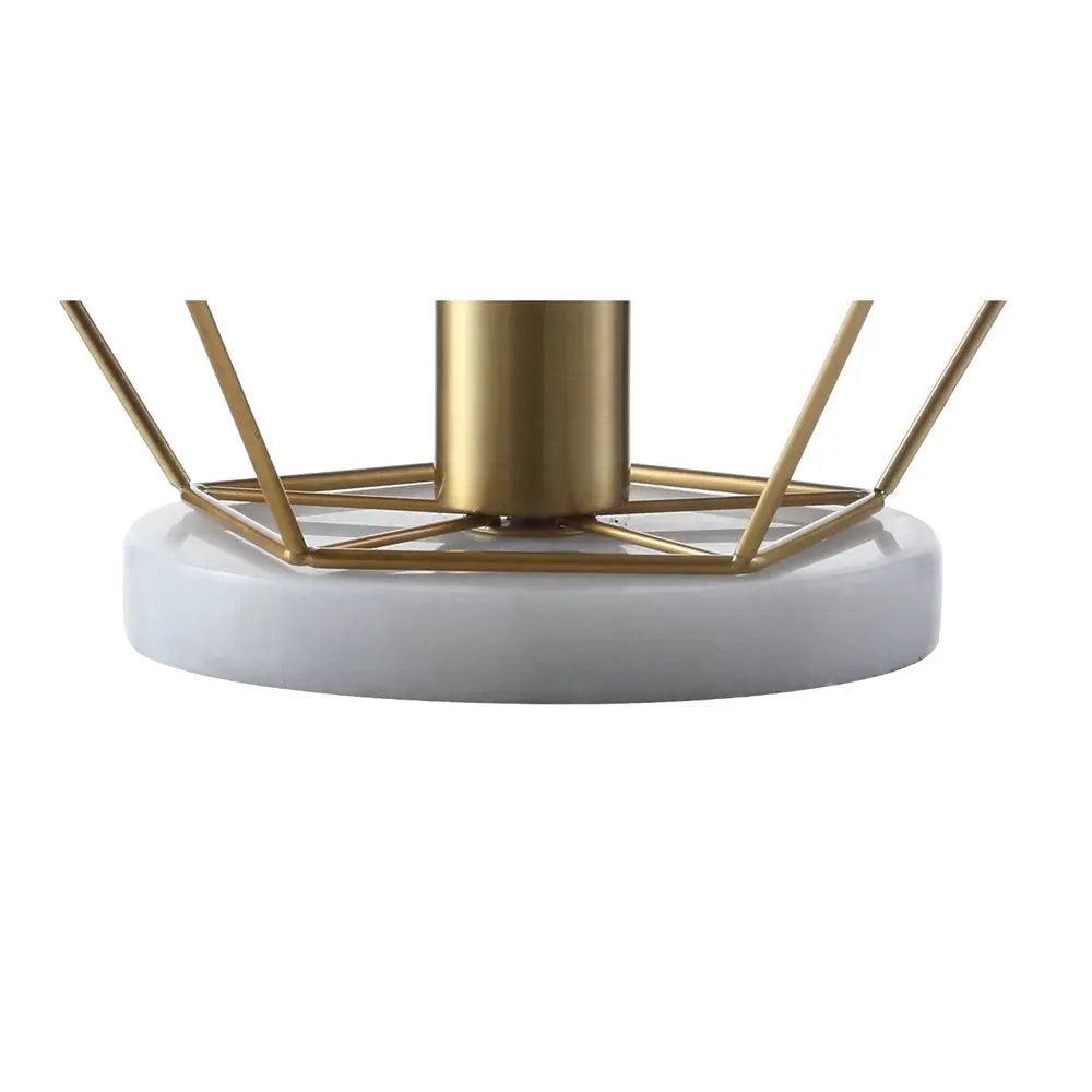 10" White Geometric Table Lamp LED HomeRoots