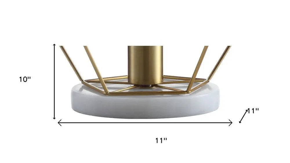 10" White Geometric Table Lamp LED HomeRoots