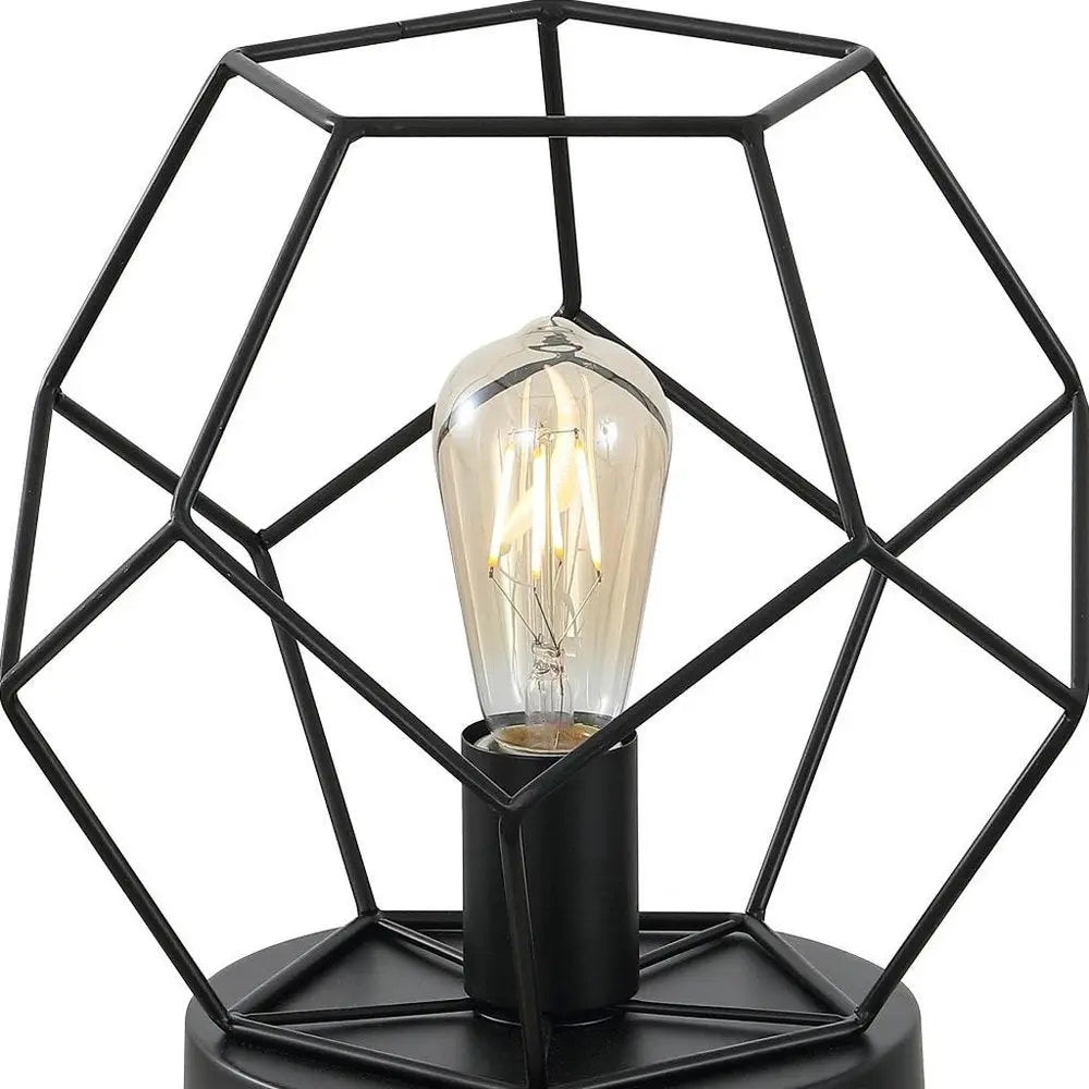 10" Black Geometric Table Lamp LED HomeRoots