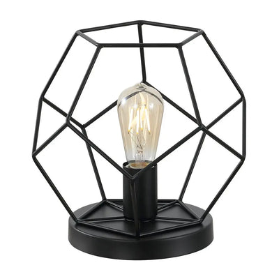 10" Black Geometric Table Lamp LED HomeRoots