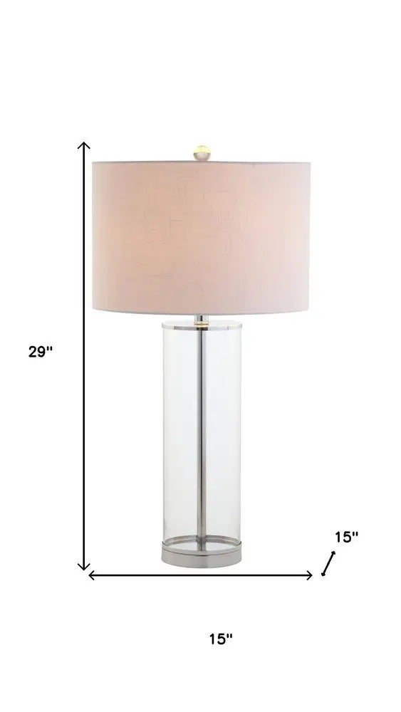 29" Silver Novelty Table Lamp LED With Drum Shade HomeRoots