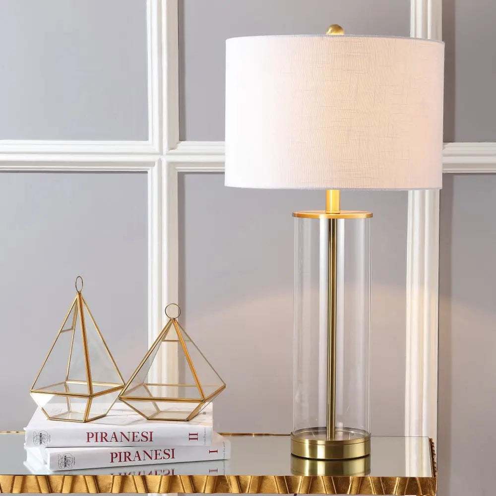 29" Gold Novelty Table Lamp LED With Drum Shade HomeRoots