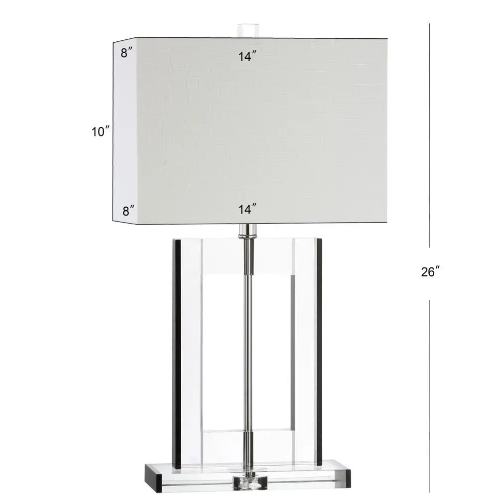 26" Clear Novelty Table Lamp LED With Drum Shade HomeRoots