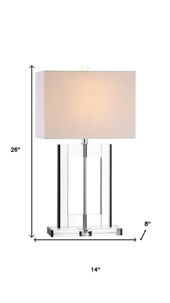 26" Clear Novelty Table Lamp LED With Drum Shade HomeRoots