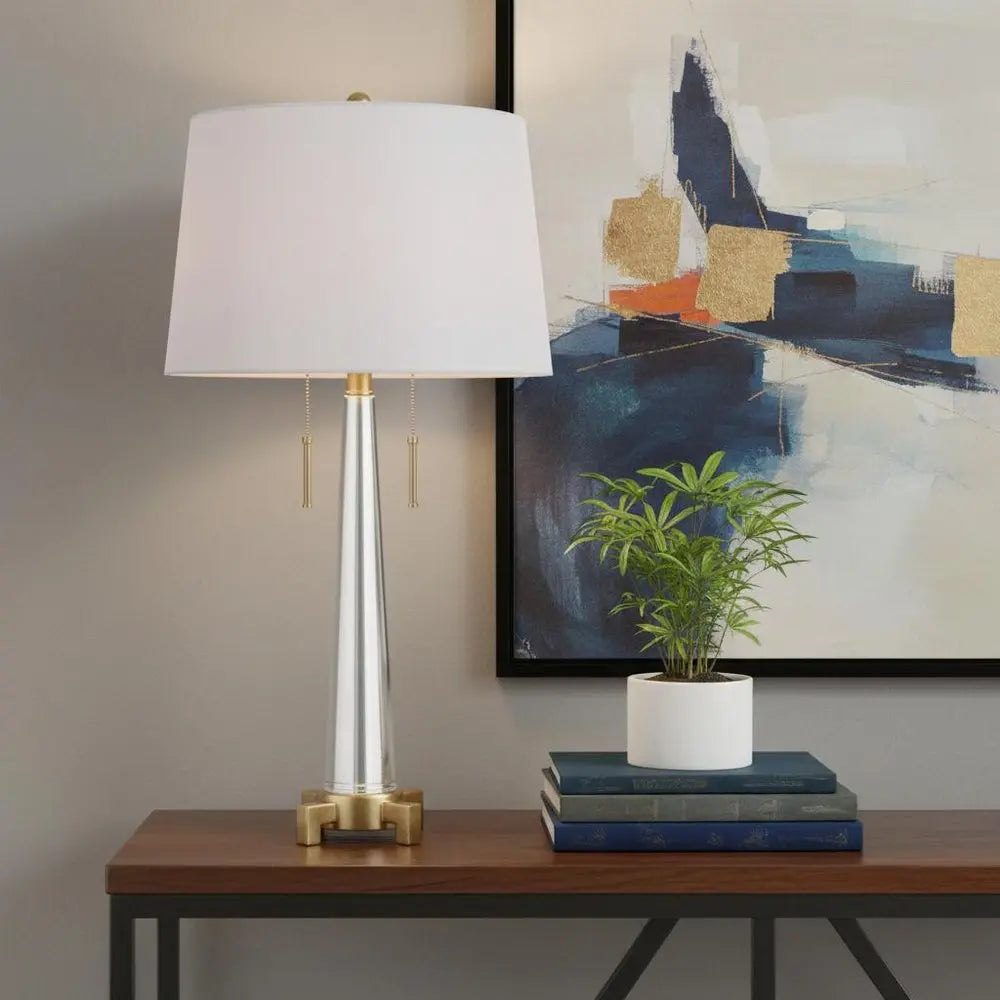 30" Gold Novelty Table Lamp LED With Drum Shade HomeRoots