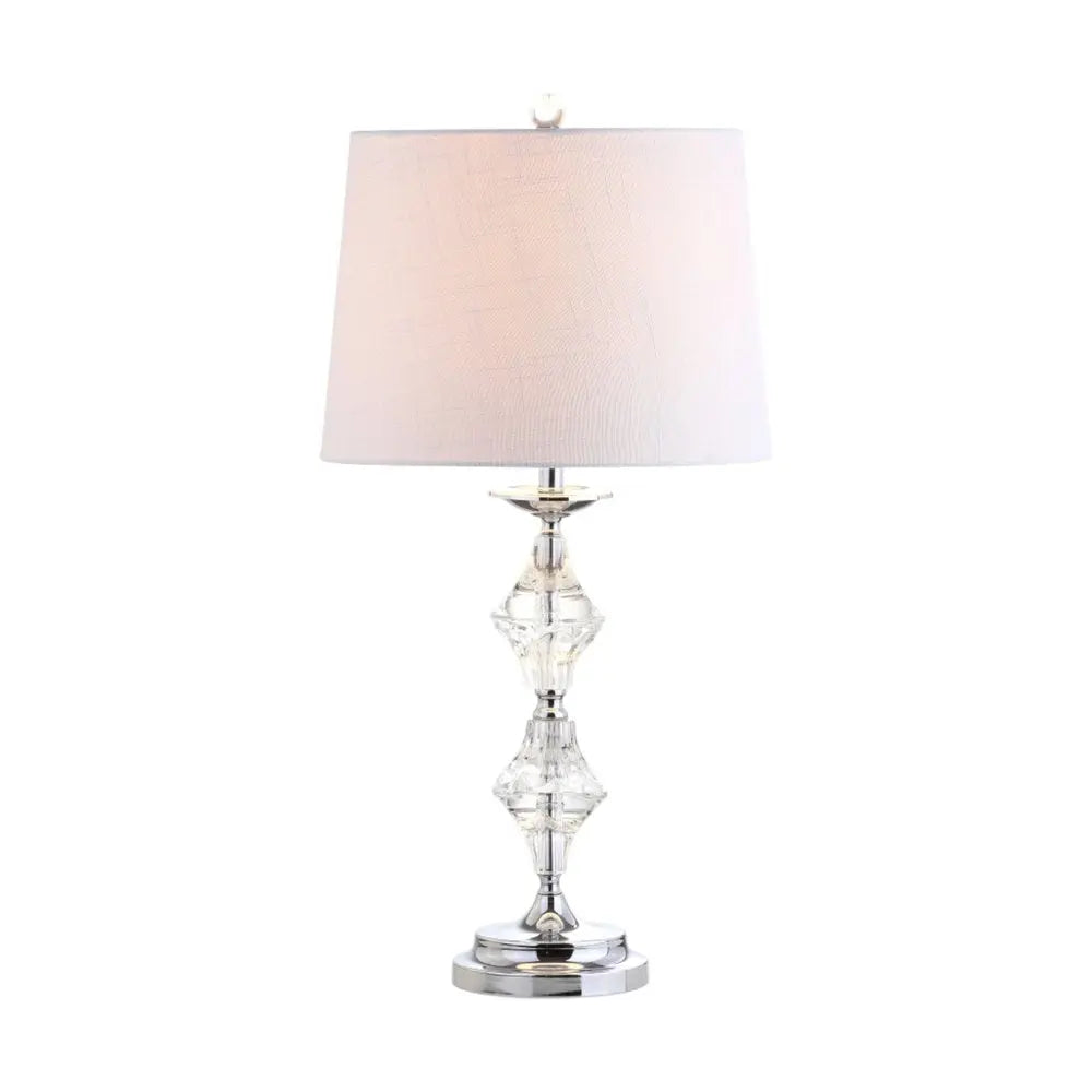 Set of Two 28" Silver Novelty Table Lamps LED With Drum Shades HomeRoots