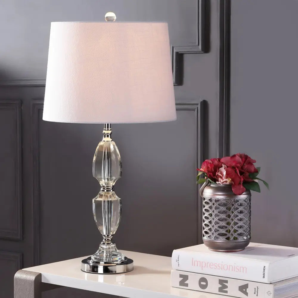 27" Silver Novelty Table Lamp LED With Drum Shade HomeRoots