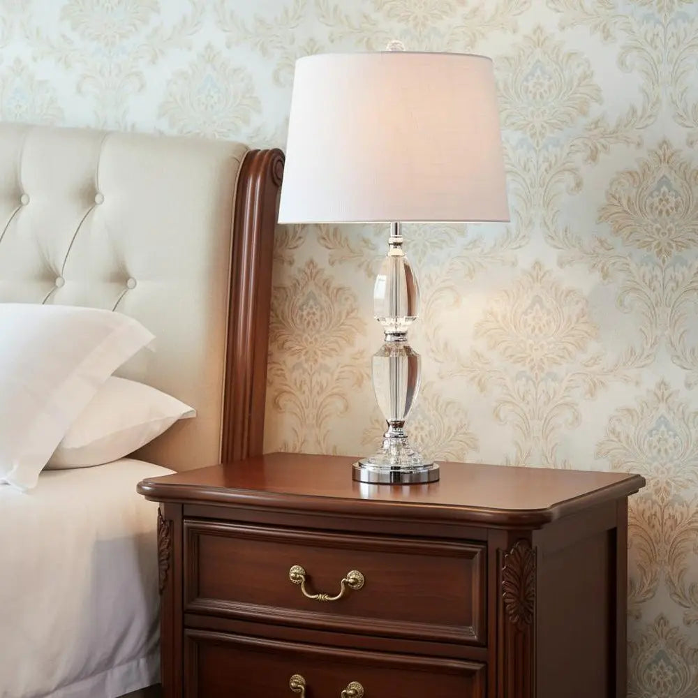 27" Silver Novelty Table Lamp LED With Drum Shade HomeRoots