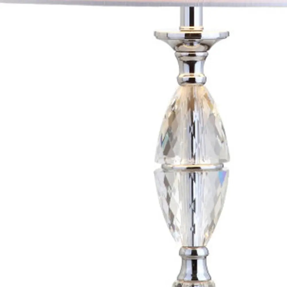 Set of Two 26" Silver Novelty Table Lamps LED With Drum Shades HomeRoots