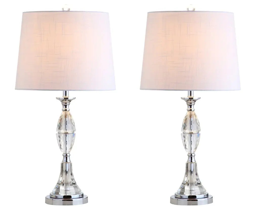 Set of Two 26" Silver Novelty Table Lamps LED With Drum Shades HomeRoots