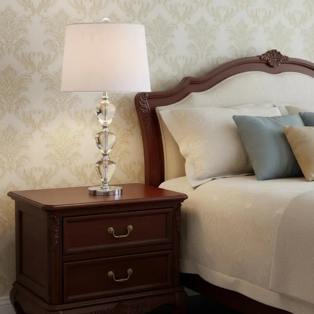 27" Silver Novelty Table Lamp LED With Drum Shade HomeRoots