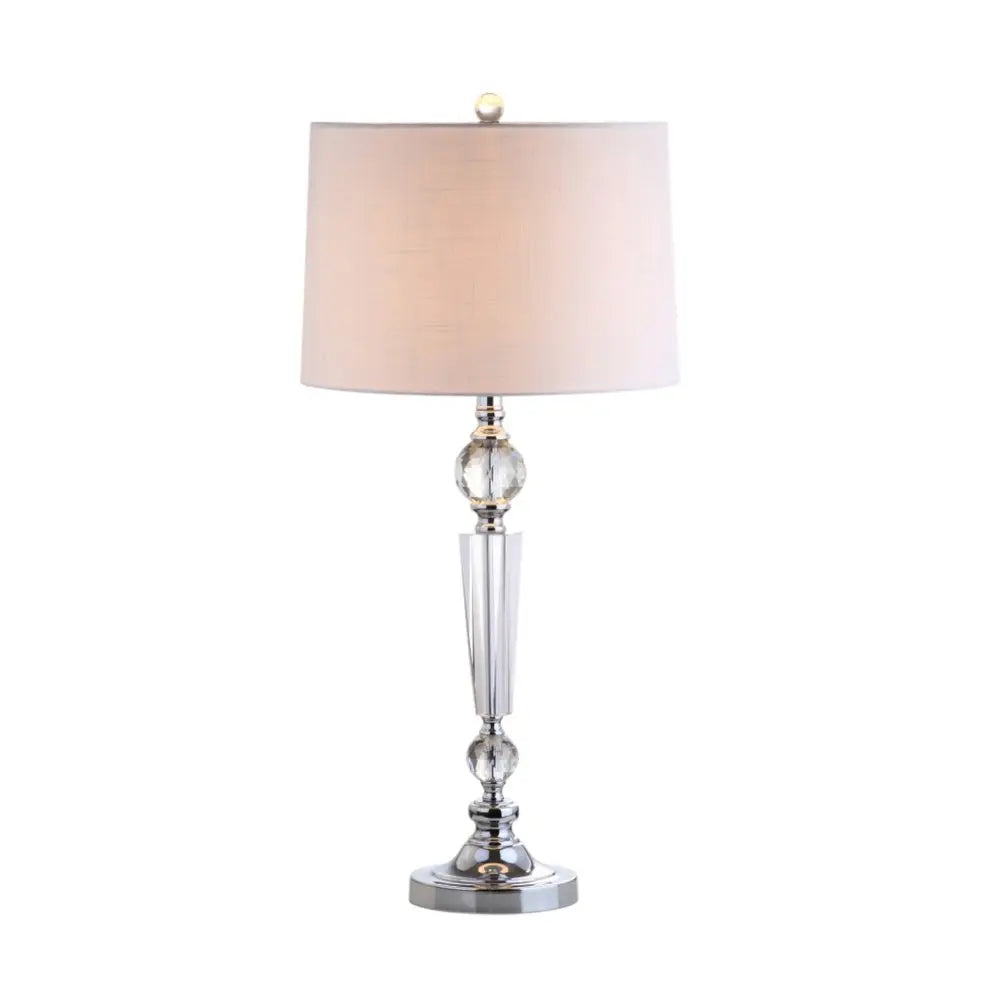 Set of Two 31" Silver Novelty Table Lamps LED With Drum Shades HomeRoots