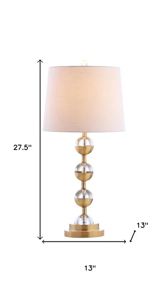 Set of Two 28" Gold Novelty Table Lamps LED With Drum Shades HomeRoots