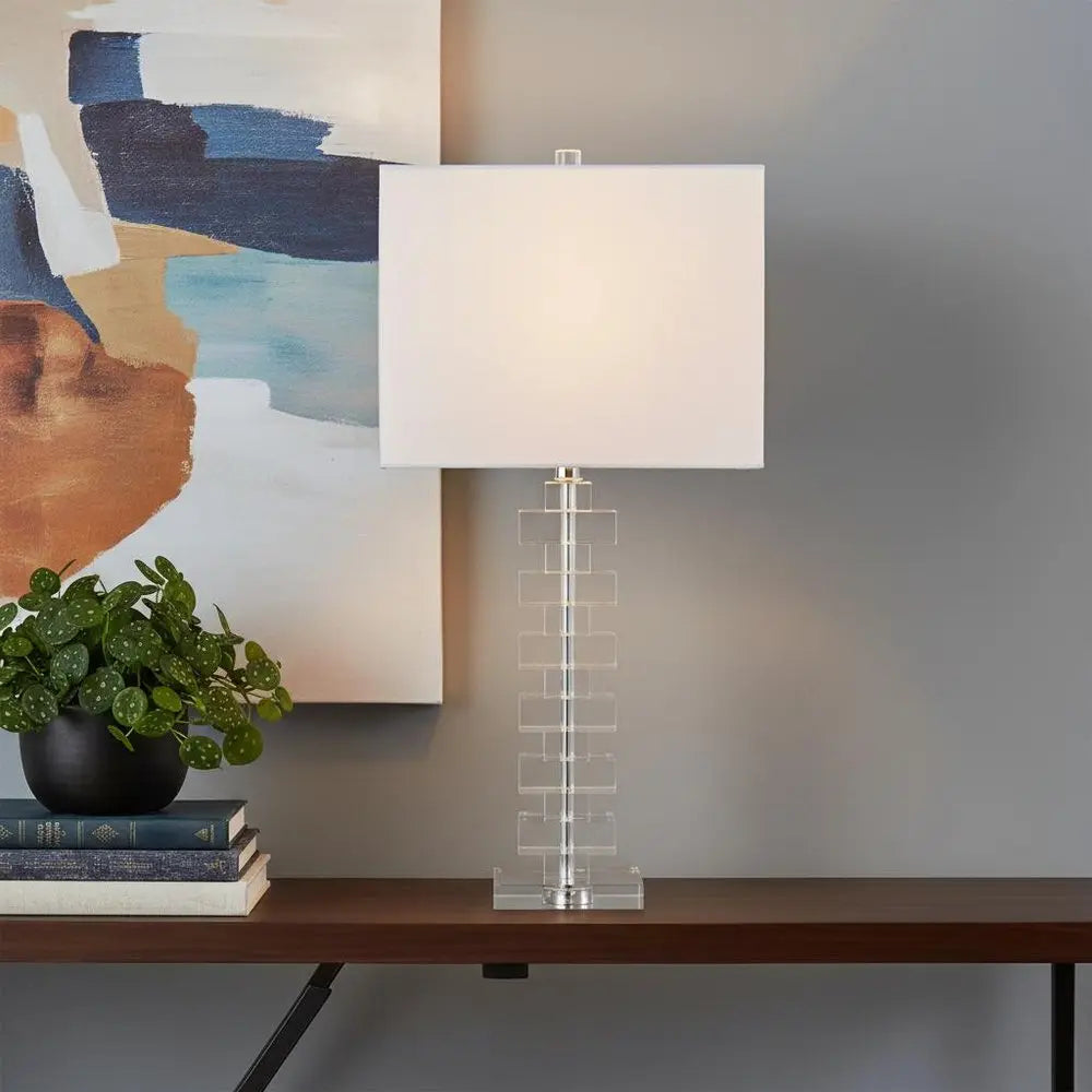 28" Clear Novelty Table Lamp LED With Shade HomeRoots