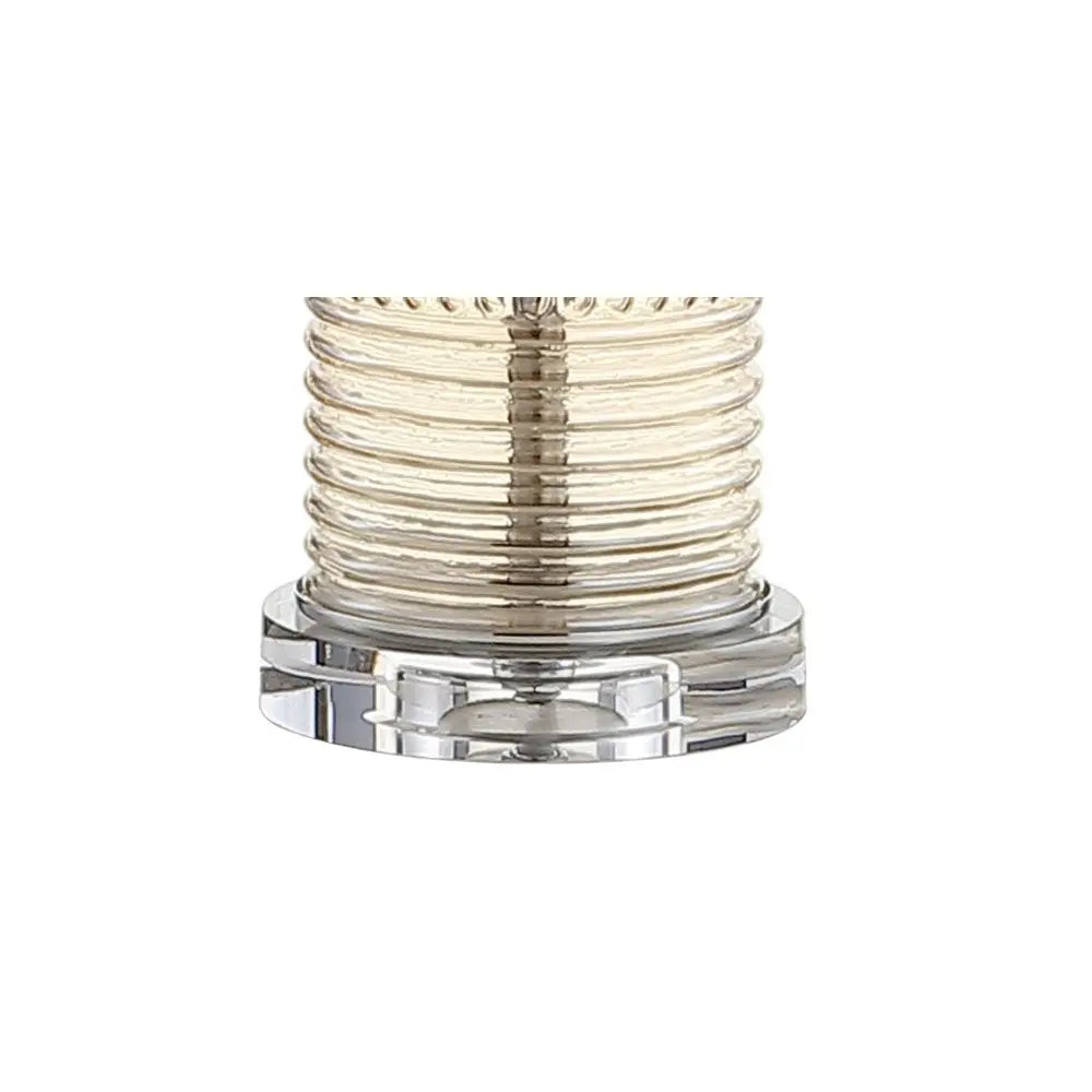 30" Clear Novelty Table Lamp LED With Drum Shade HomeRoots