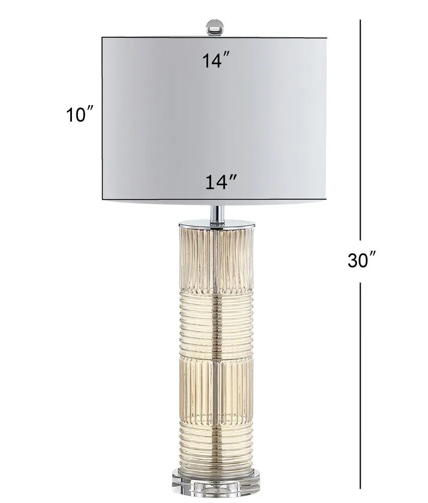 30" Clear Novelty Table Lamp LED With Drum Shade HomeRoots