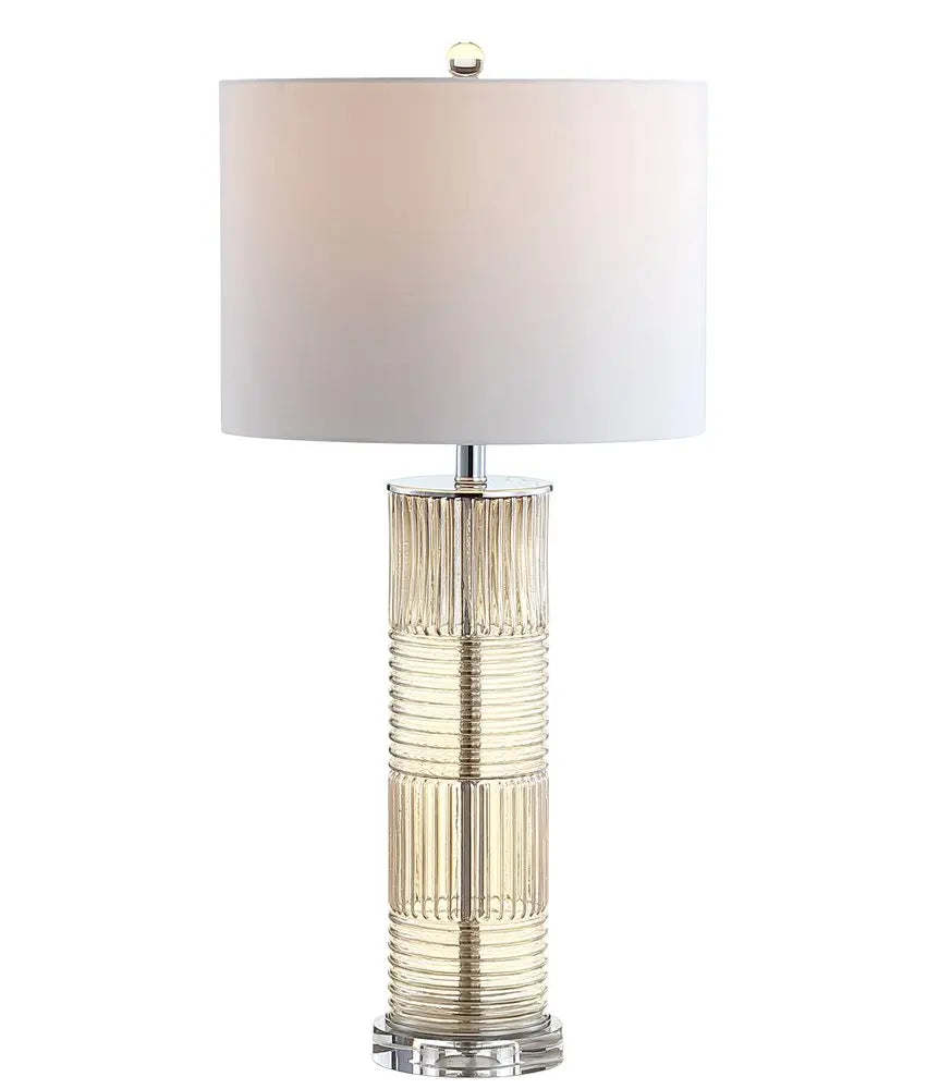 30" Clear Novelty Table Lamp LED With Drum Shade HomeRoots