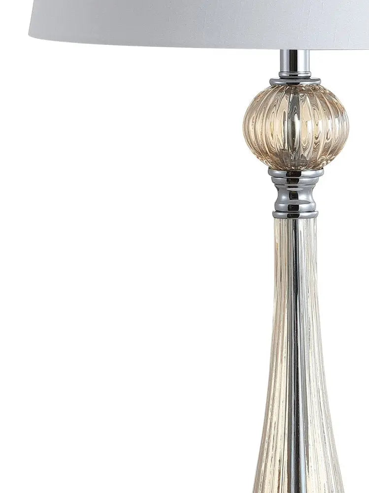 Set of Two 33" Champagne Novelty Table Lamps LED With Globe Shades HomeRoots