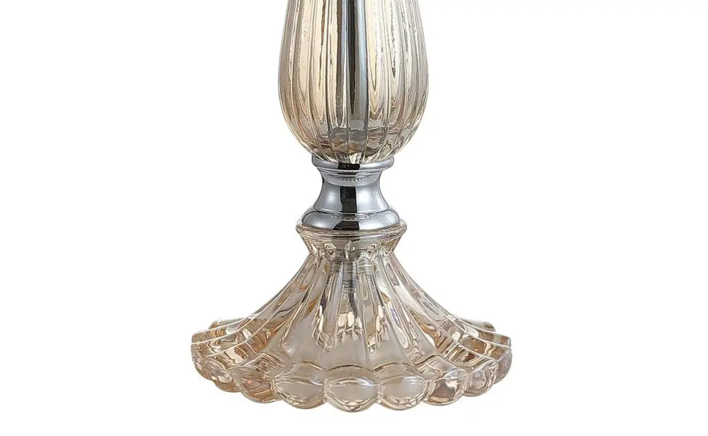 Set of Two 33" Champagne Novelty Table Lamps LED With Globe Shades HomeRoots