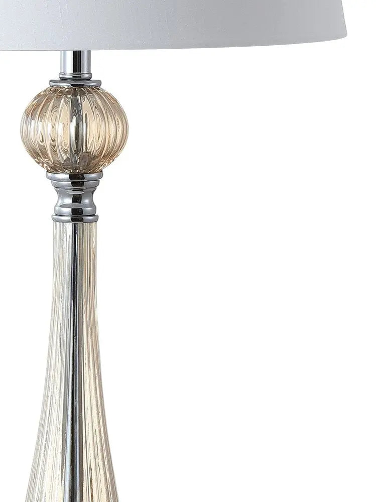 Set of Two 33" Champagne Novelty Table Lamps LED With Globe Shades HomeRoots