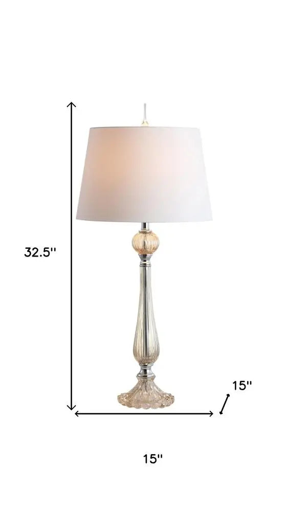 Set of Two 33" Champagne Novelty Table Lamps LED With Globe Shades HomeRoots
