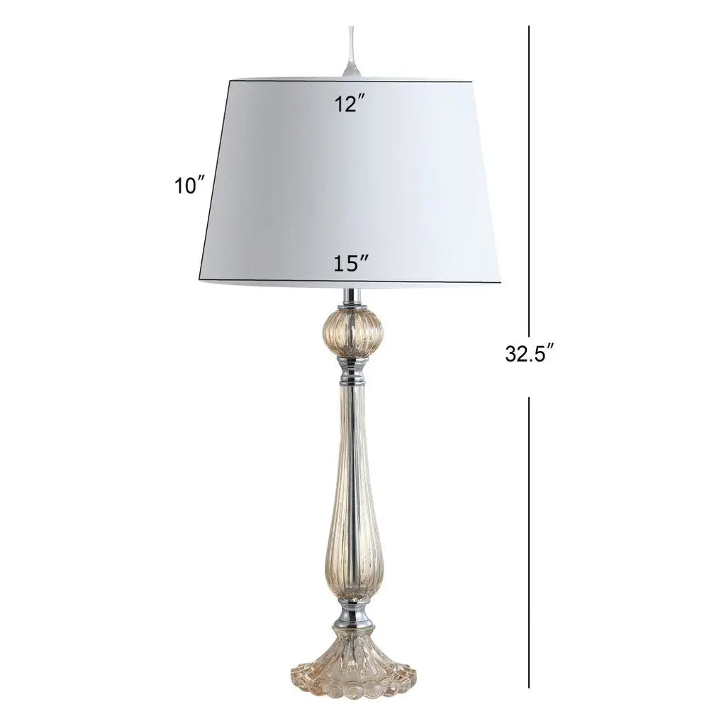Set of Two 33" Champagne Novelty Table Lamps LED With Globe Shades HomeRoots