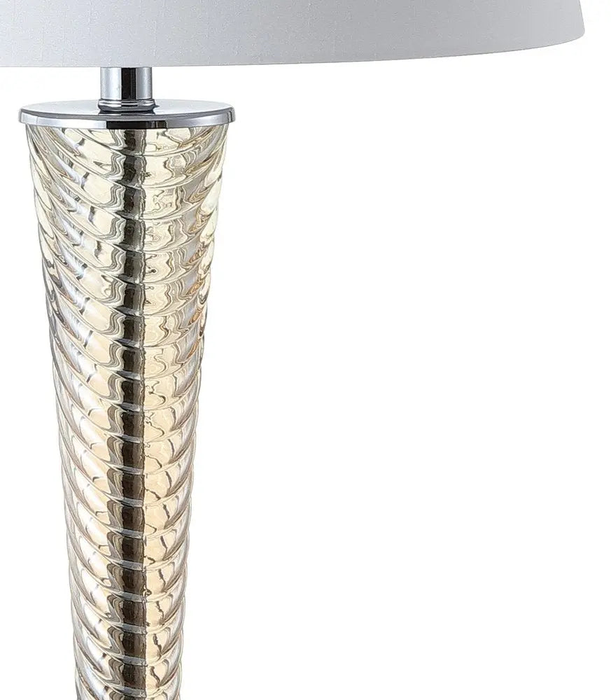 Set of Two 32" Champagne Novelty Table Lamps LED With Globe Shades HomeRoots