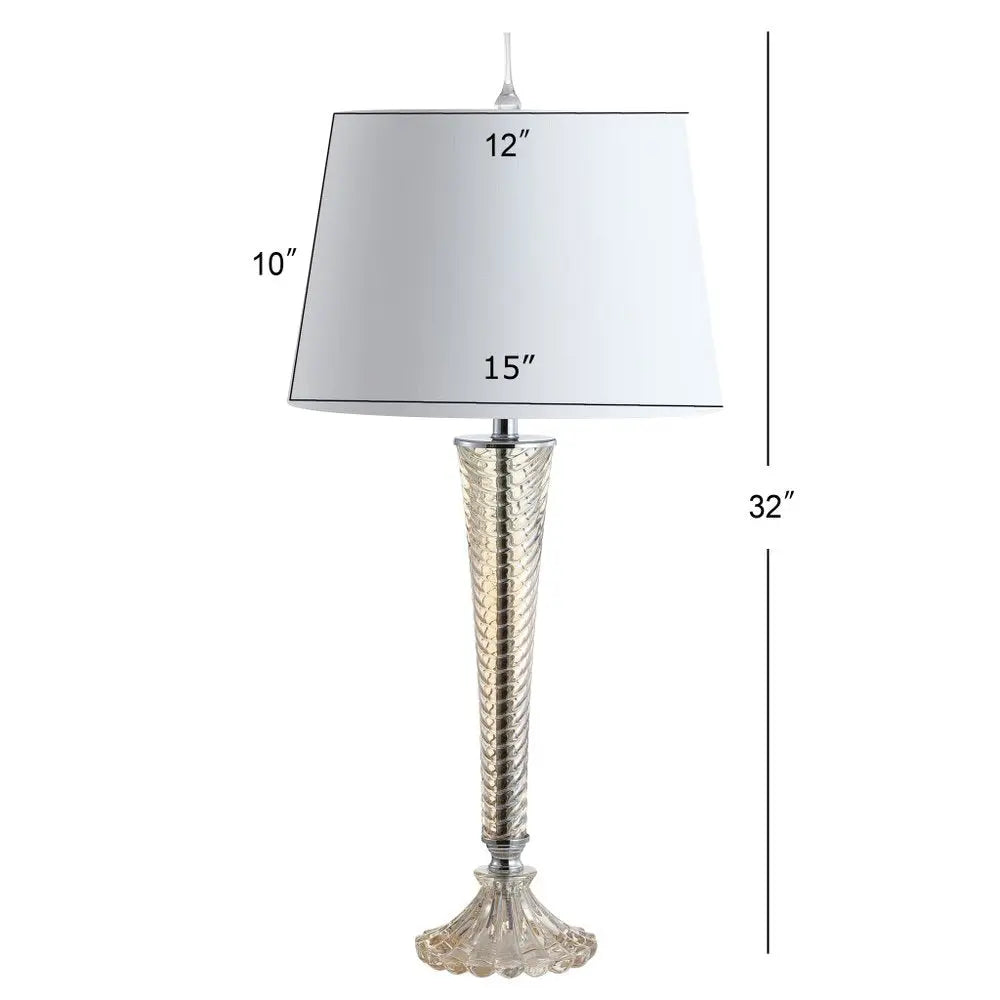 Set of Two 32" Champagne Novelty Table Lamps LED With Globe Shades HomeRoots