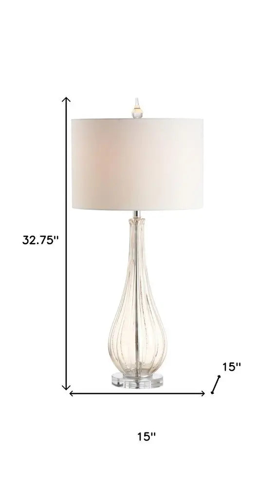 33" Clear Novelty Table Lamp LED With Drum Shade HomeRoots