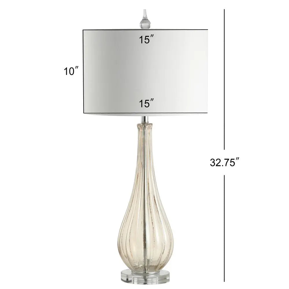 33" Clear Novelty Table Lamp LED With Drum Shade HomeRoots