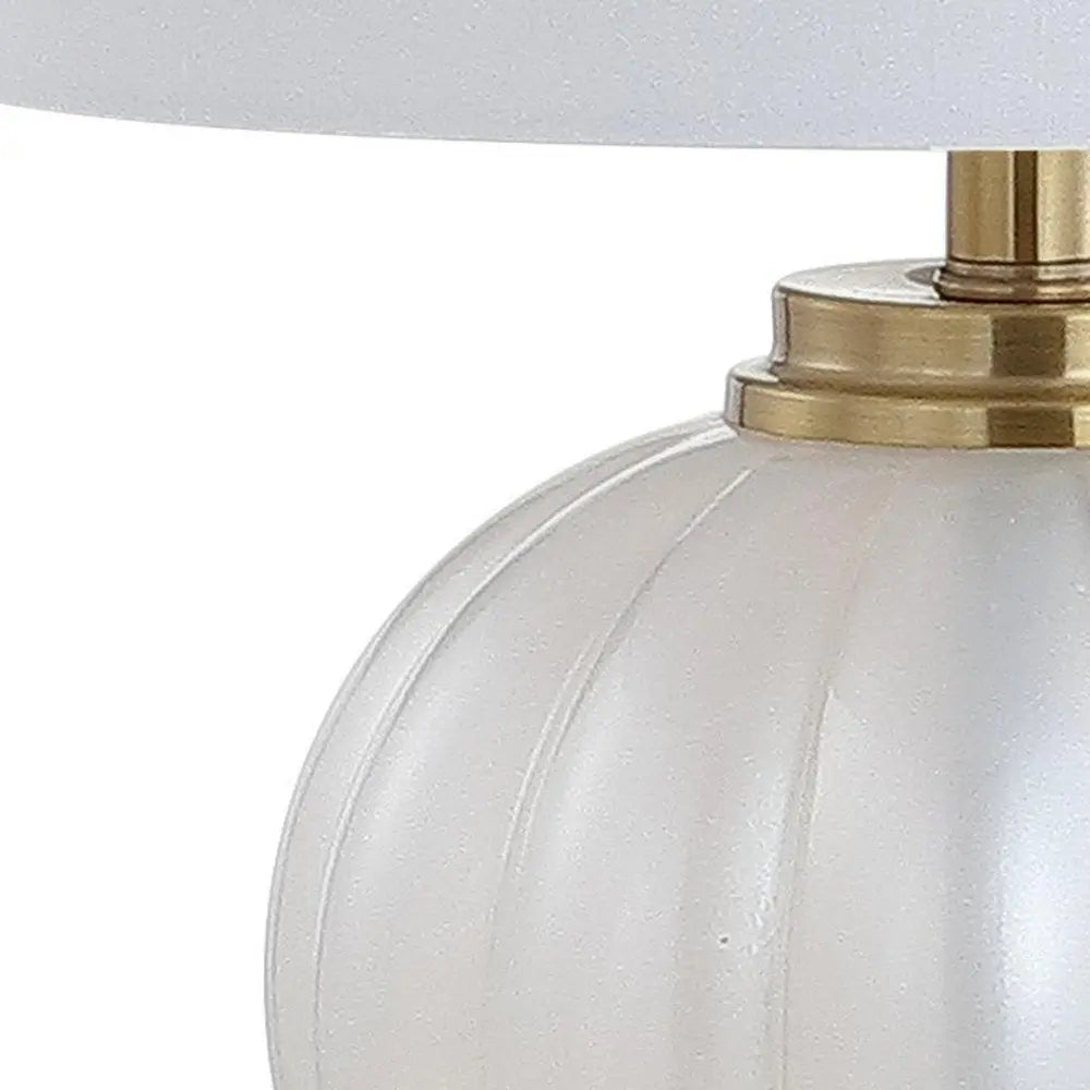18" Clear Novelty Table Lamp LED With Drum Shade HomeRoots