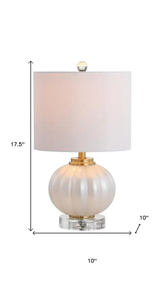 18" Clear Novelty Table Lamp LED With Drum Shade HomeRoots