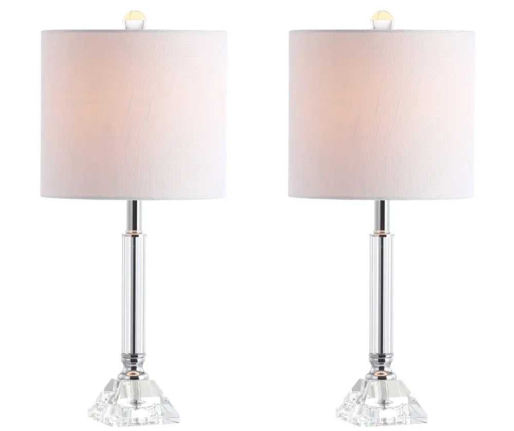 Set of Two 20" Clear Novelty Table Lamps LED With Globe Shades HomeRoots