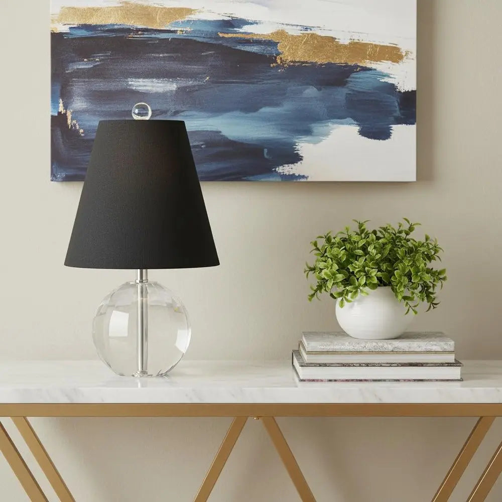 16" Clear Novelty Table Lamp LED With Empire Shade HomeRoots