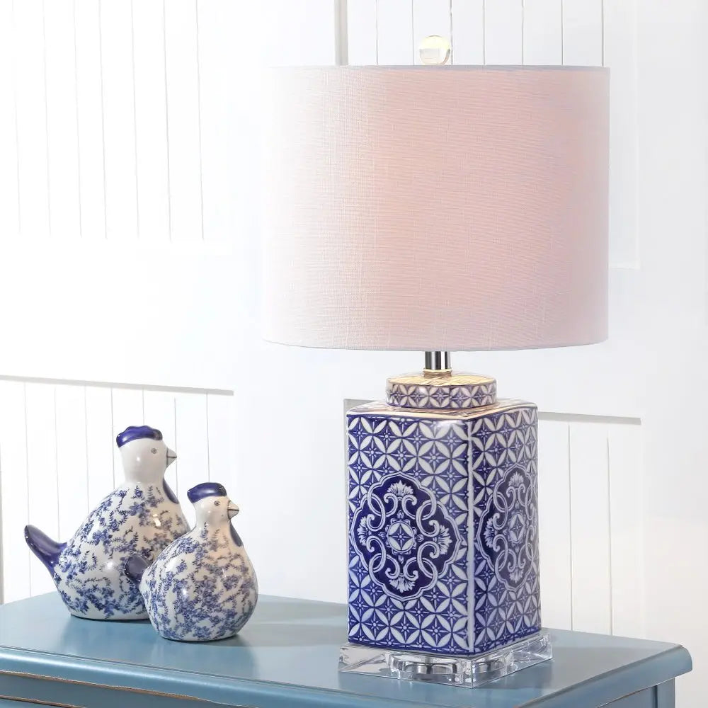 23" Clear Novelty Table Lamp LED With Drum Shade HomeRoots