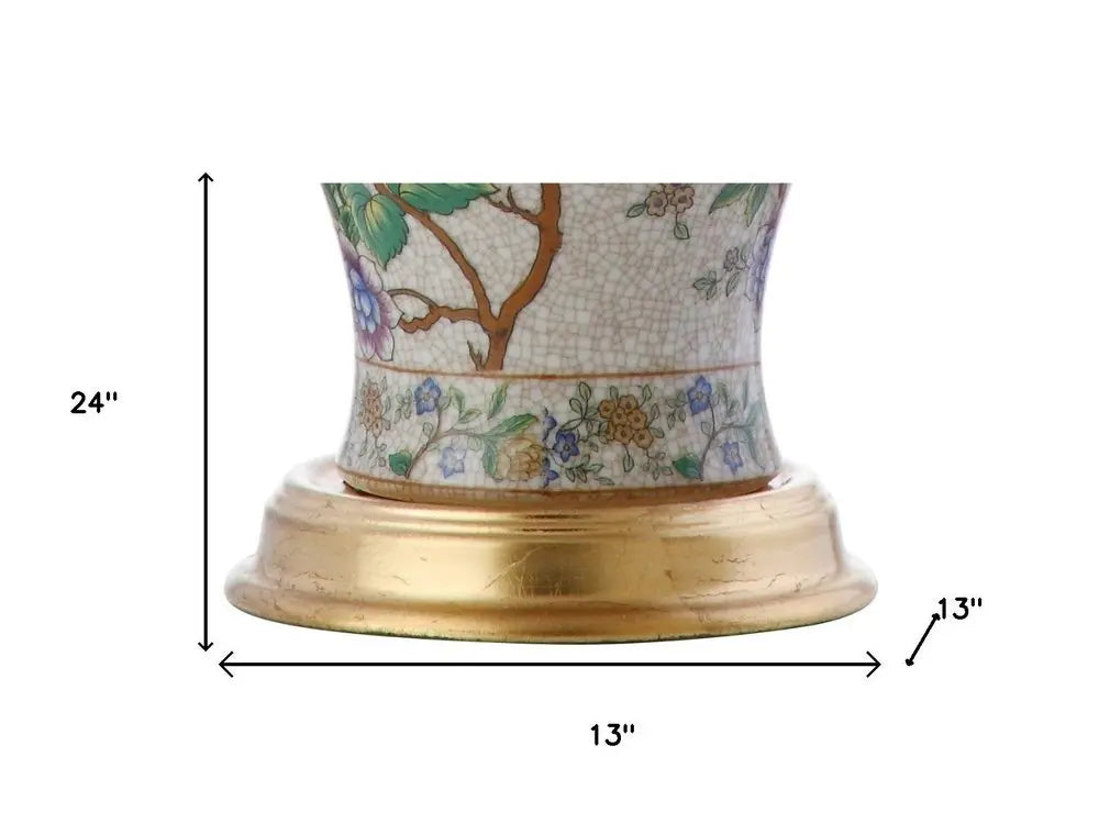 24" Gold Urn Table Lamp LED With Empire Shade HomeRoots