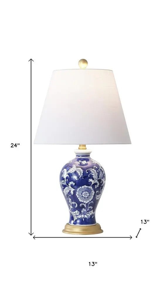24" Gold Urn Table Lamp LED With Empire Shade HomeRoots