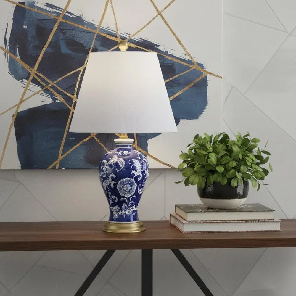 24" Gold Urn Table Lamp LED With Empire Shade HomeRoots