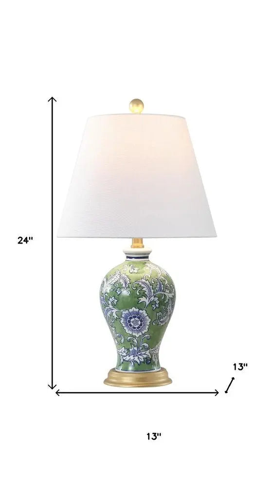 24" Gold Urn Table Lamp LED With Empire Shade HomeRoots