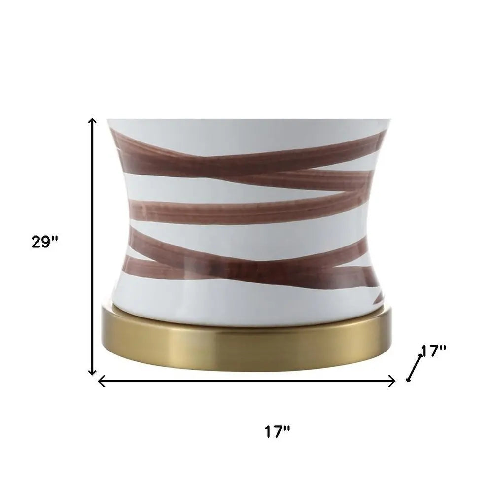 29" Gold Novelty Table Lamp LED With Drum Shade HomeRoots