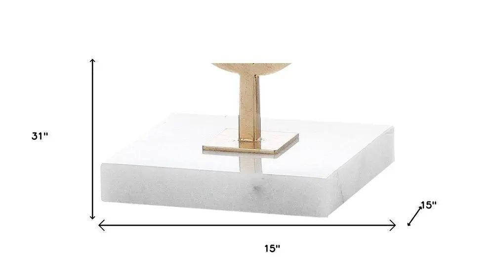 31" White Novelty Table Lamp LED With Drum Shade HomeRoots